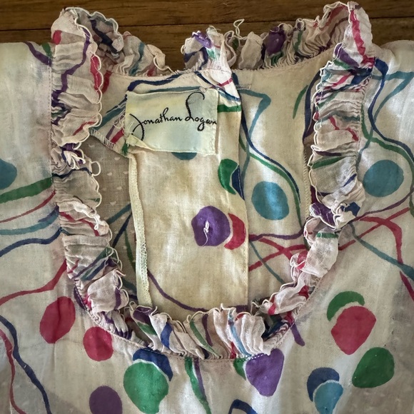 40s VTG Confetti Novelty Print Dress - Picture 6 of 12